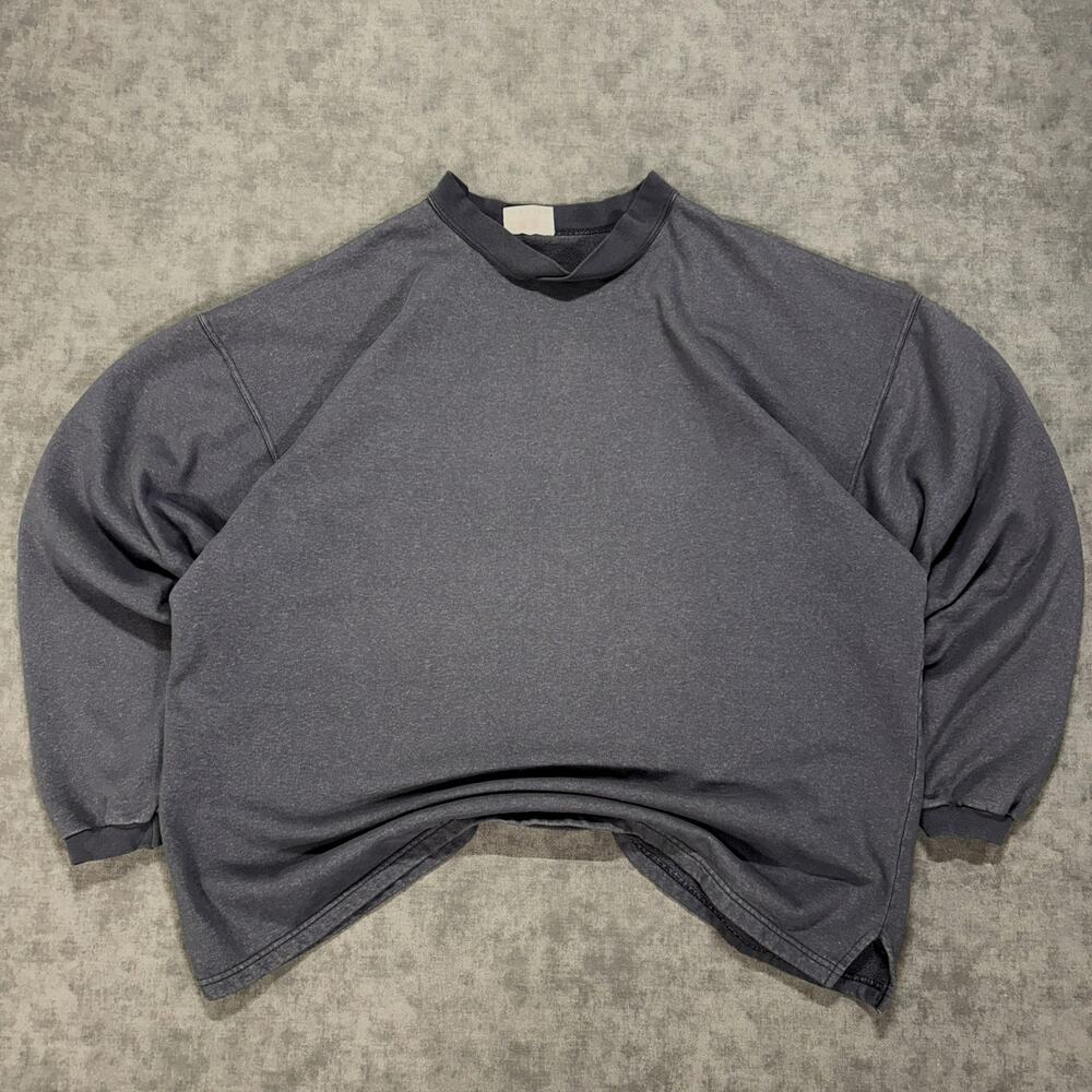 Vintage 90s Dodger mock neck sweatshirt mens XXL Blue Grey Oversized